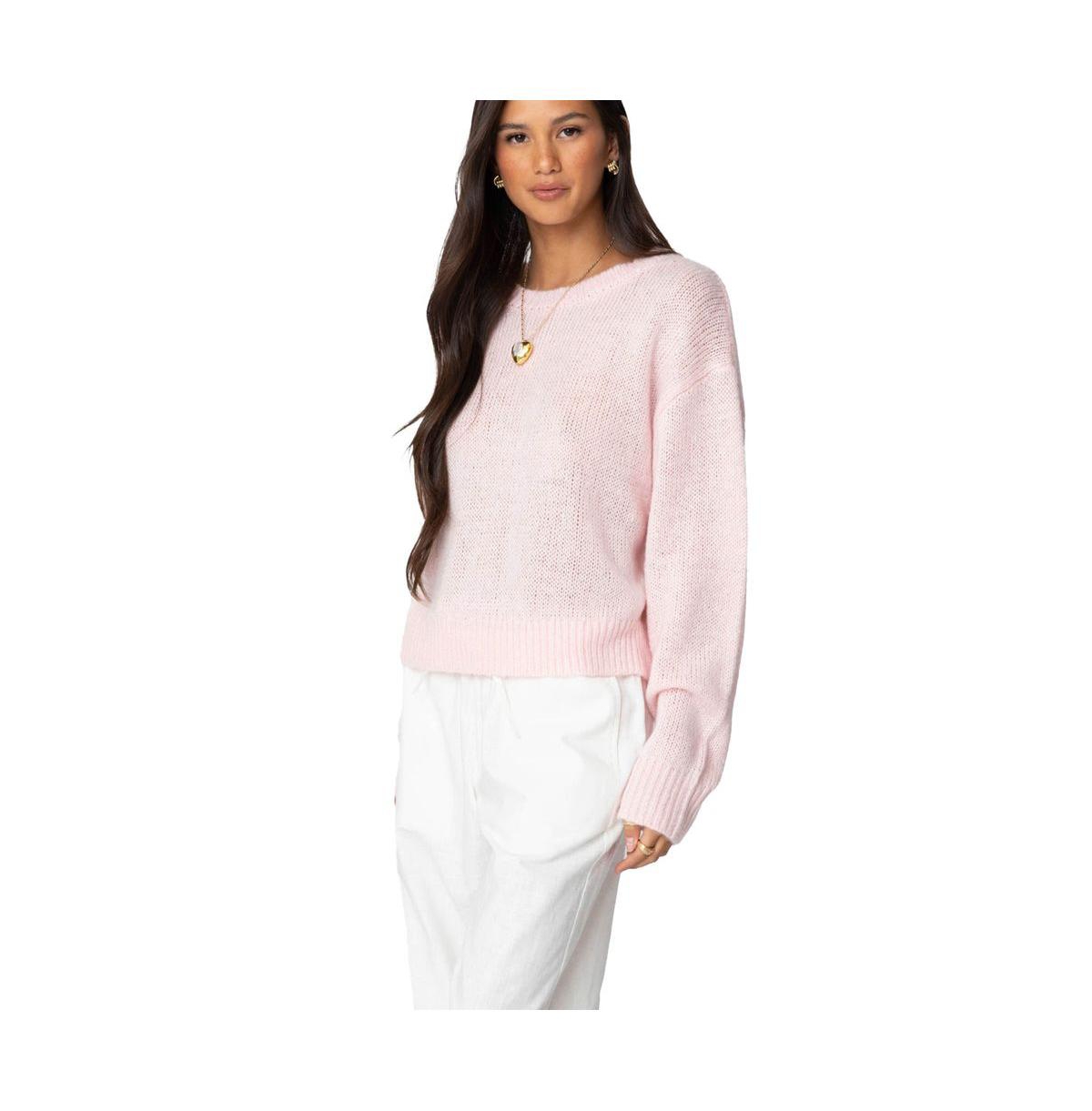 Edikted Women's Kyrah Oversized Knit Sweater - Light-pink