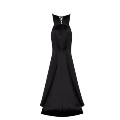 Womens Strapless Eveng Gown With Thigh Slit