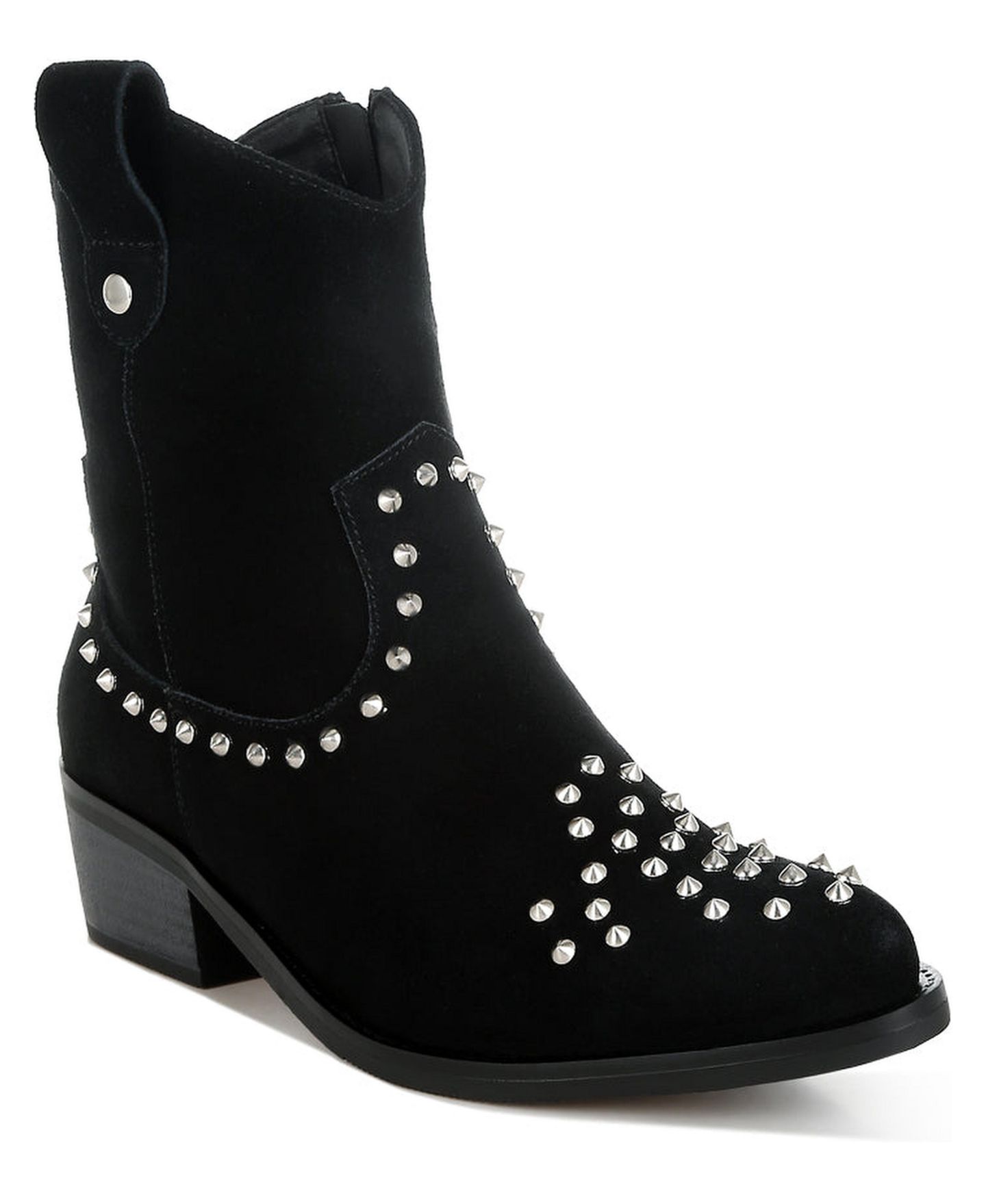 Женские ботинки Rag & Co Hira Studs Embellished Cowboy, цвет: Чёрный — фото 2
