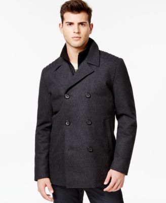 mens wool cardigan with hood jackets black