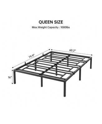 16 Inch Bed Frame, No Box Spring Needed, Heavy Duty Metal Platform Bed Frame For Bedroom, Easy Assembly, Noise Free - Twin
