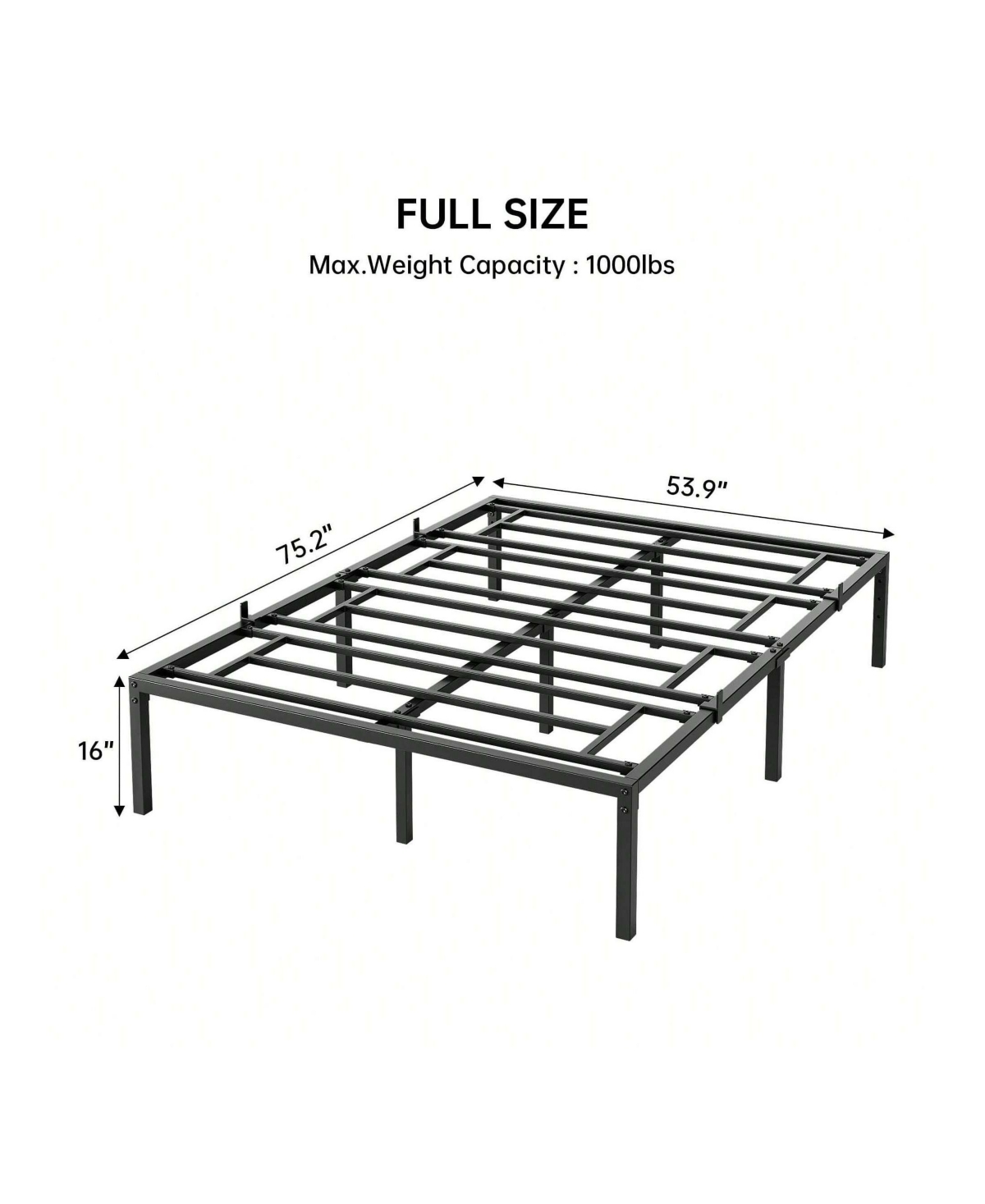 gaomon Inch Bed Frame, No Box Spring Needed, Heavy Duty Metal Platform Bed Frame For Bedroom, Easy Assembly