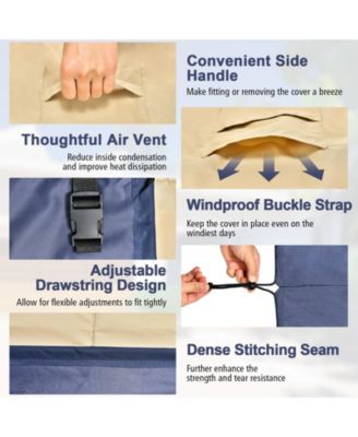 Patio Furniture Cover with Padded Handle and Click-Close Straps