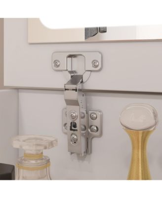 Vanity with Lighted Mirror and Stool – Closet Drawer Makeup Table