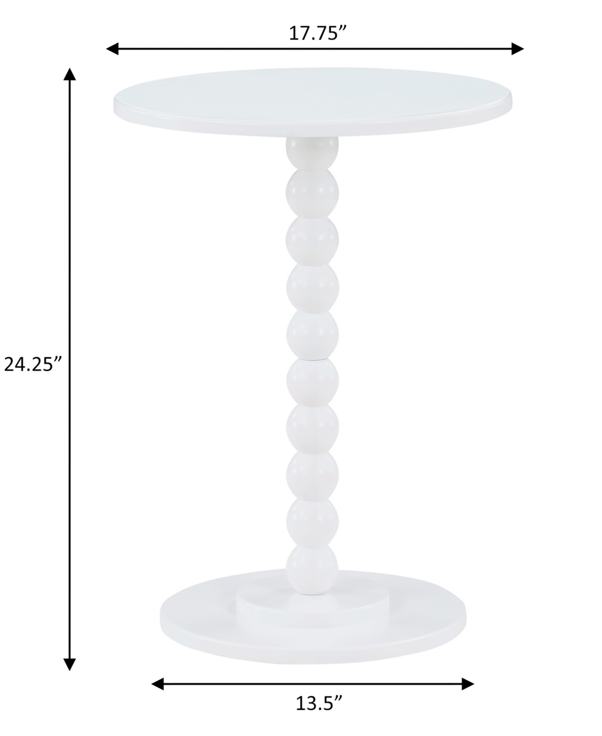 Convenience Concepts 17.75" Classic Accents Venetian Islands Spindle Table In White