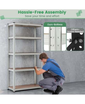 5 Tier Adjustable Garage Shelving Unit with 2000 lbs Max Load for Warehouse