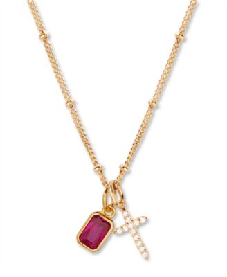 Josephine Cross Birthstone Necklace