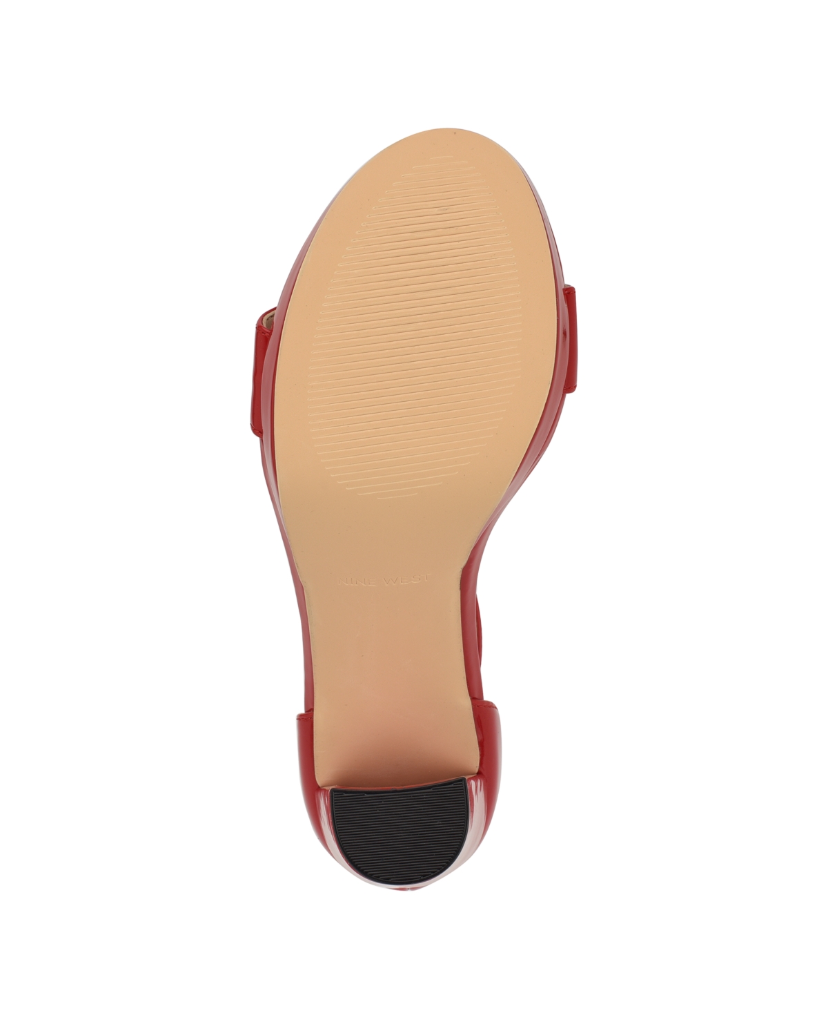 Nine West Women's Elope High Block Heel Sandals In Red Patent