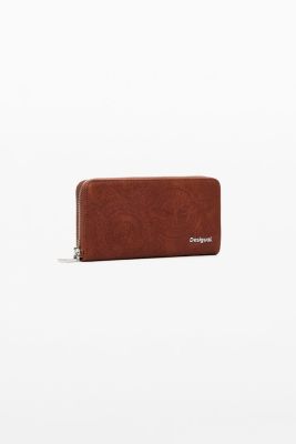 Women's Large wallet with embroidered flowers