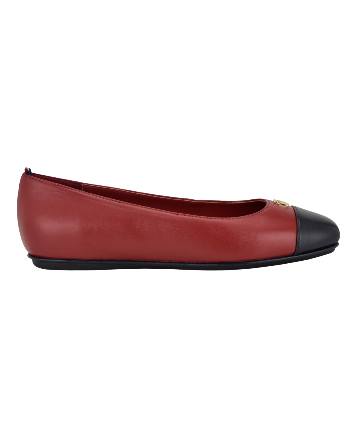 Tommy Hilfiger Bekim Cap Toe Flat In Dark Red
