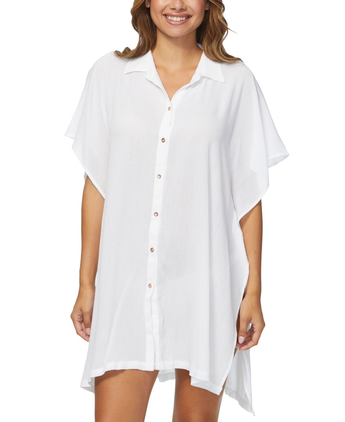 Raisins Playa Button Up In White