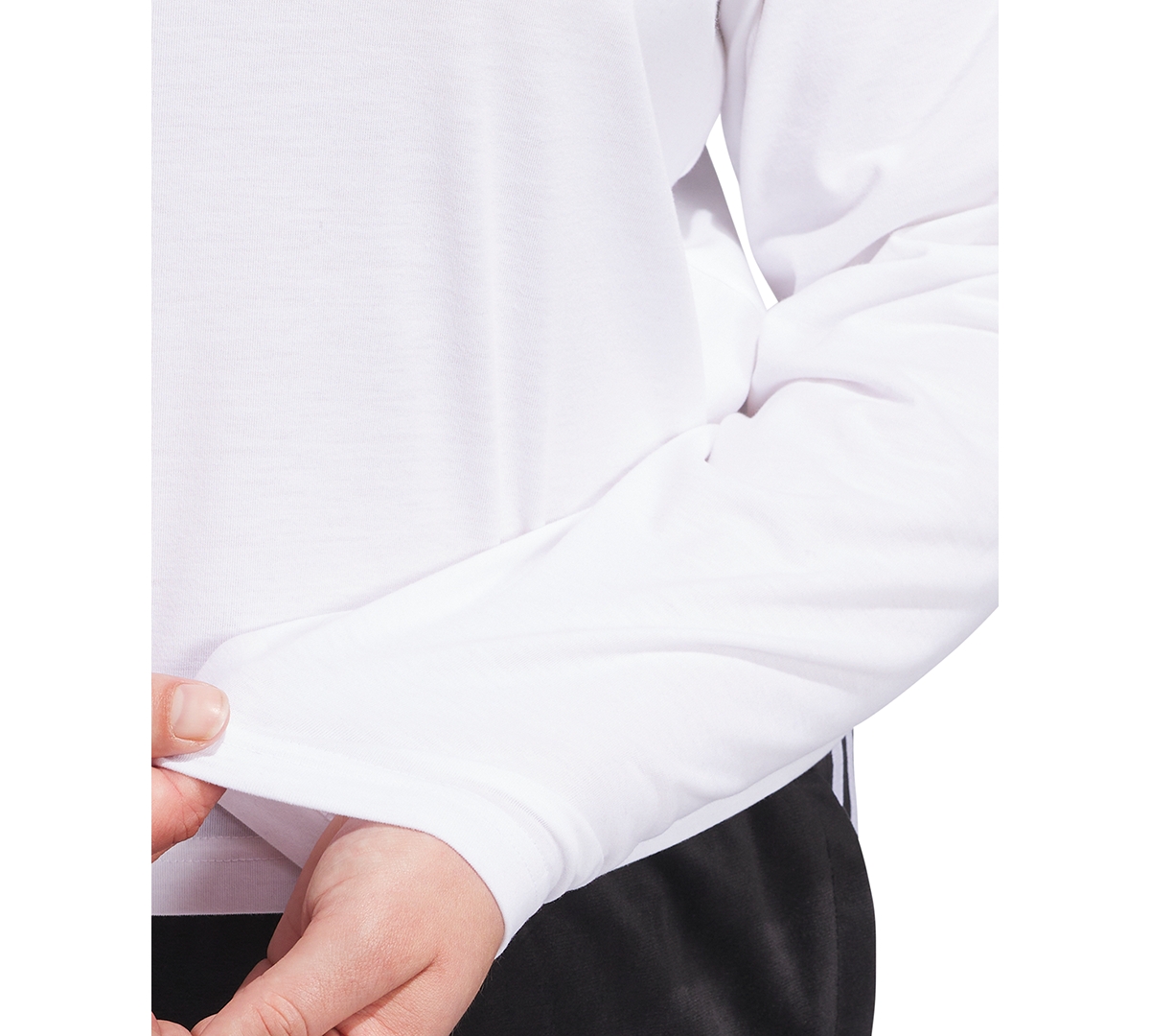 adidas Plus Size Studded Logo Long-Sleeve T-Shirt