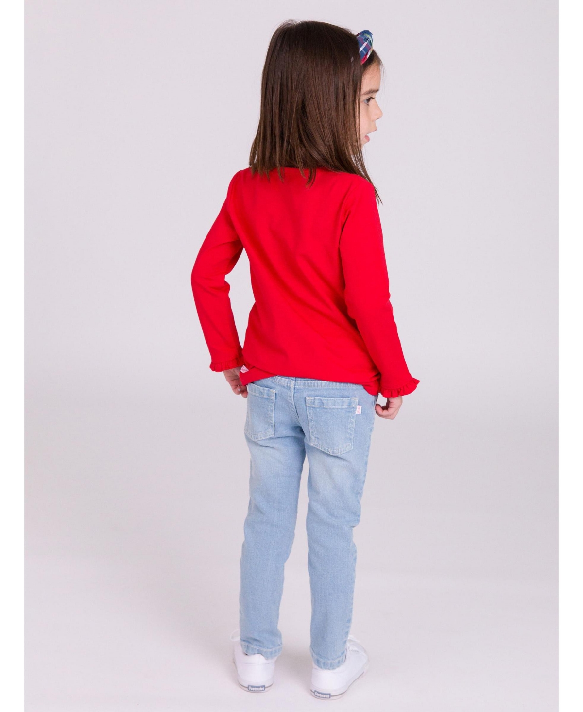 RuffleButts Toddler Girls Knit Long Sleeve Ruffle Layering Tee