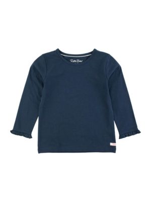 Little Girls Knit Long Sleeve Ruffle Layering Tee