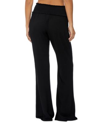 Juniors' Beach Day Smocked-Waist Cover-Up Pants