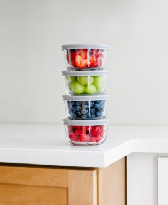 8-Piece 1 Cup Round Food Storage and Meal Prep Container Set