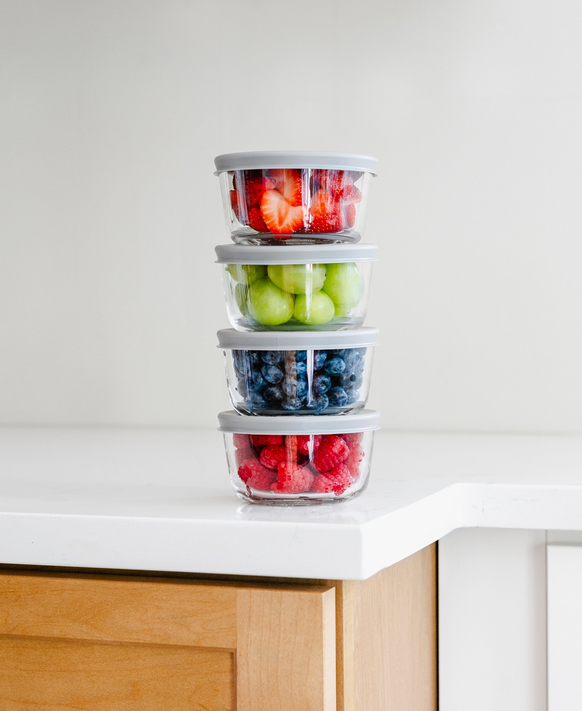 Dura Living 8-piece 1 Cup Round Food Storage And Meal Prep Container Set In Gray