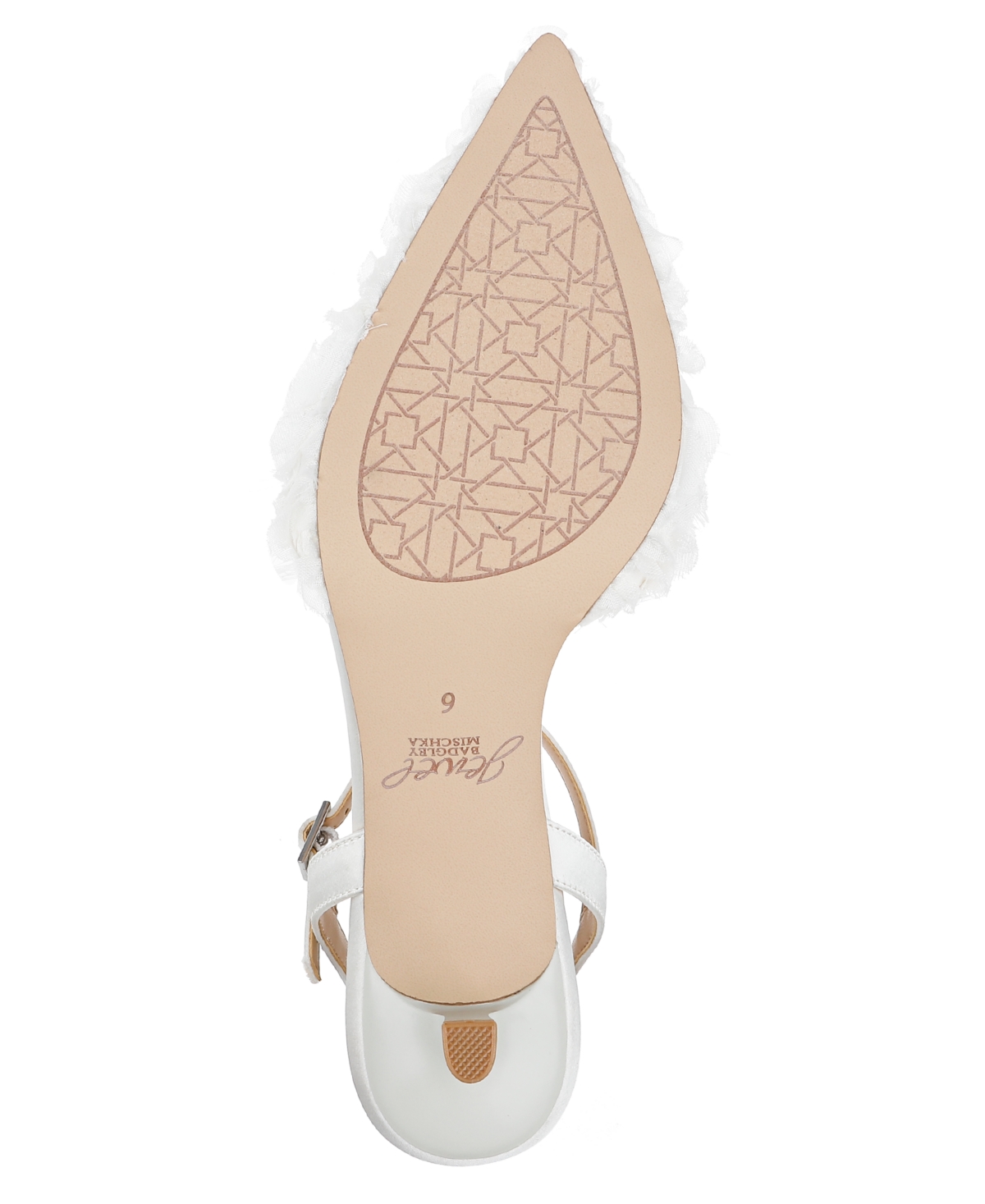 Jewel Badgley Mischka Selene Pointed Toe Pump In White