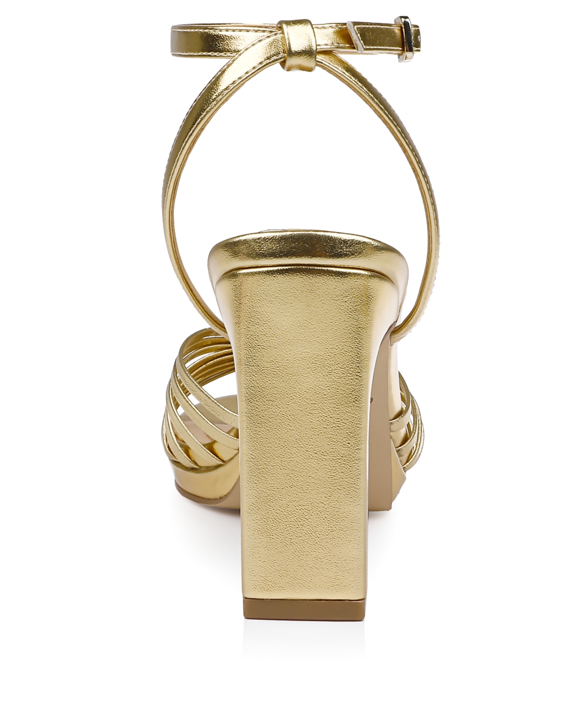 Jewel Badgley Mischka Skylar Ankle Strap Sandal In Gold Metallic Leather