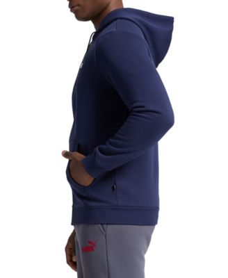 Men's Zip-Front Long Sleeve Small Logo Fleece Hoodie