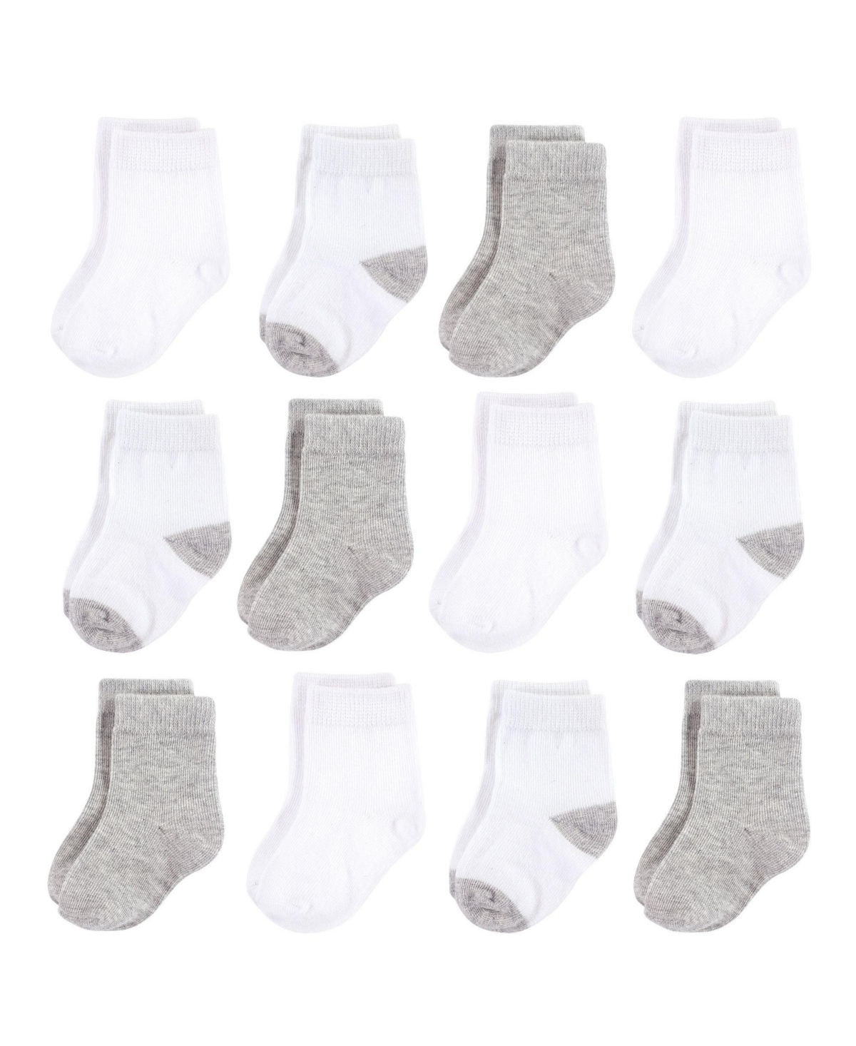 Hudson Baby Baby Boys Cotton Rich Newborn and Terry Socks Stripe White