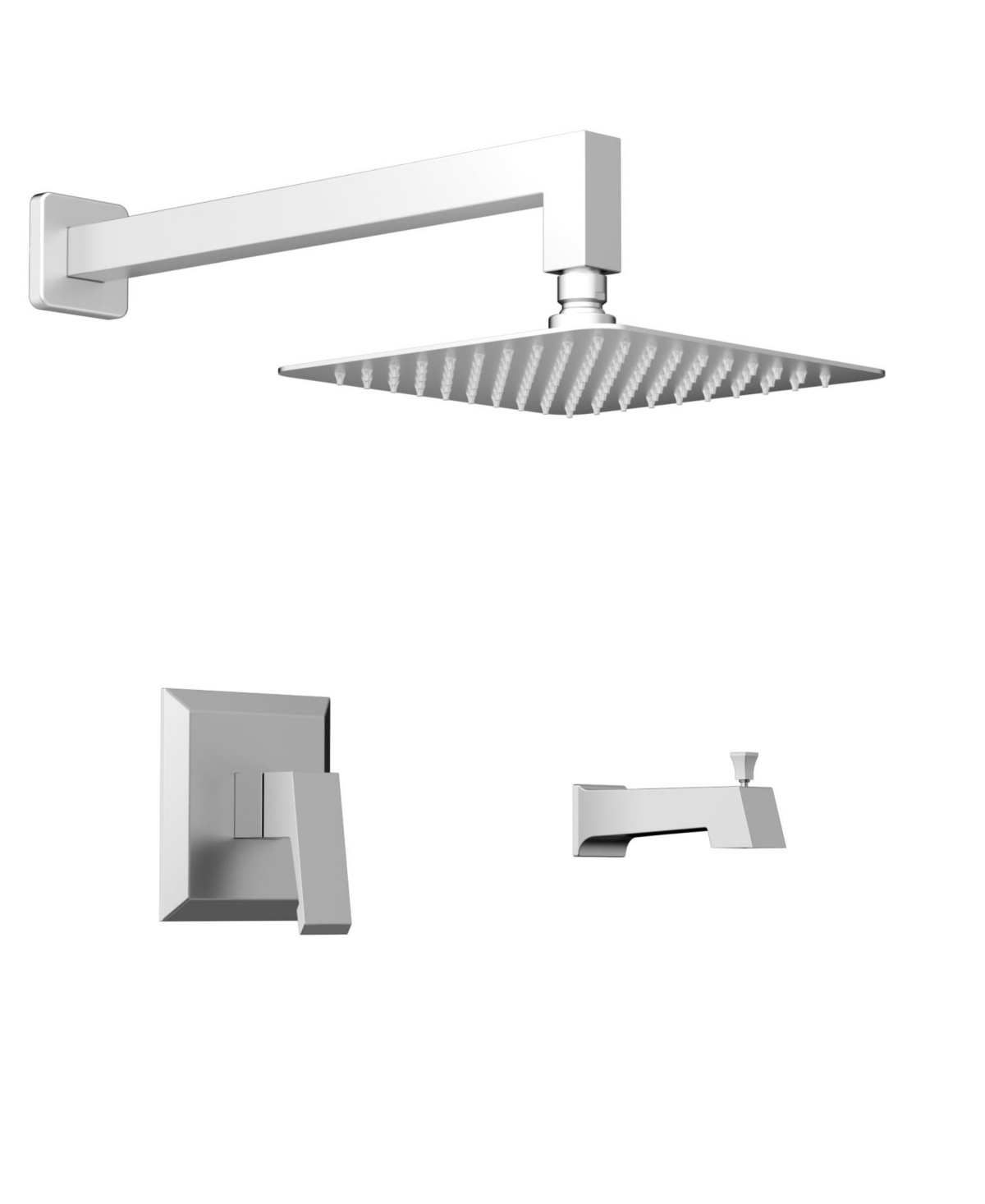 Lovmor Tub and Shower Faucet Set with Single-Spray Shower Head and Tub Spout