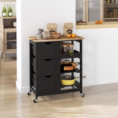 Kitchen Cart and Storage Cabinet for Space-Saving Organization and Convenient Kitchen Access