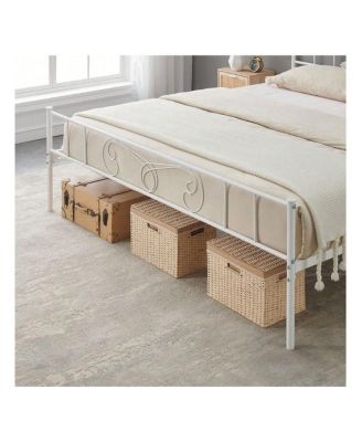 Metal Platform Bed Frame With Headboard And Footboard, Steel Slat Support And Mattress Foundation, No Box Spring Needed - King