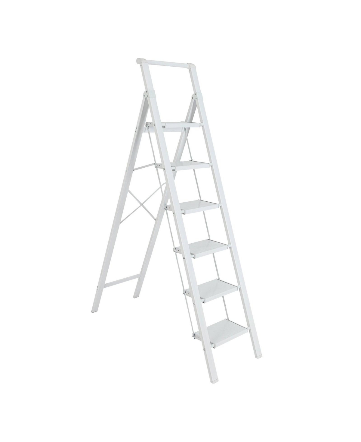6 Step Stool Folding Step Stool with Handrails, Sturdy Step Stool for Adult, Gorilla Ladders 500LBS Capacity Sturdy& Portable Ladder for Home Kitchen
