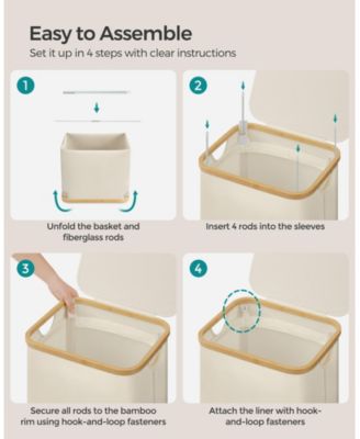 Large 23.8-Gallon Laundry Basket with Collapsible Design, Ink Black