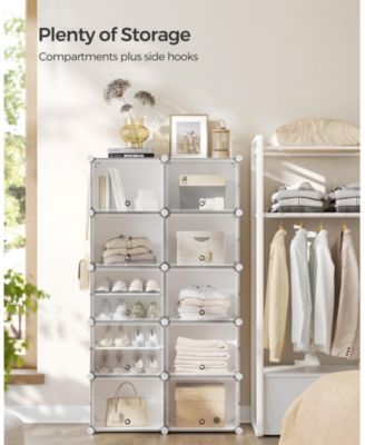 40 Pair Plastic Shoe Storage Cabinet for Bedroom and Entryway, White