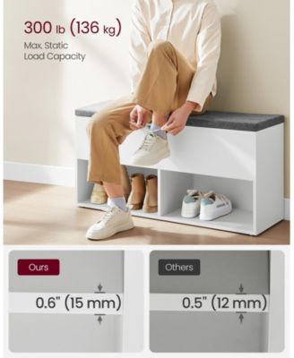 Shoe Bench with Cushion, Entryway Shoe Bench with Storage