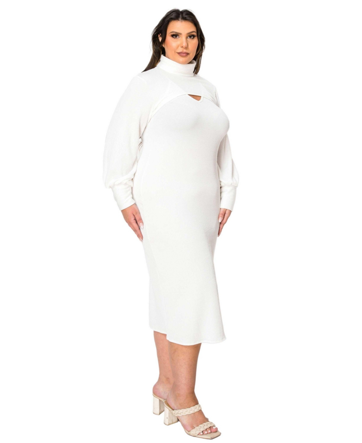 L I V D Plus Size Aster Two Piece Sweater Dress Set