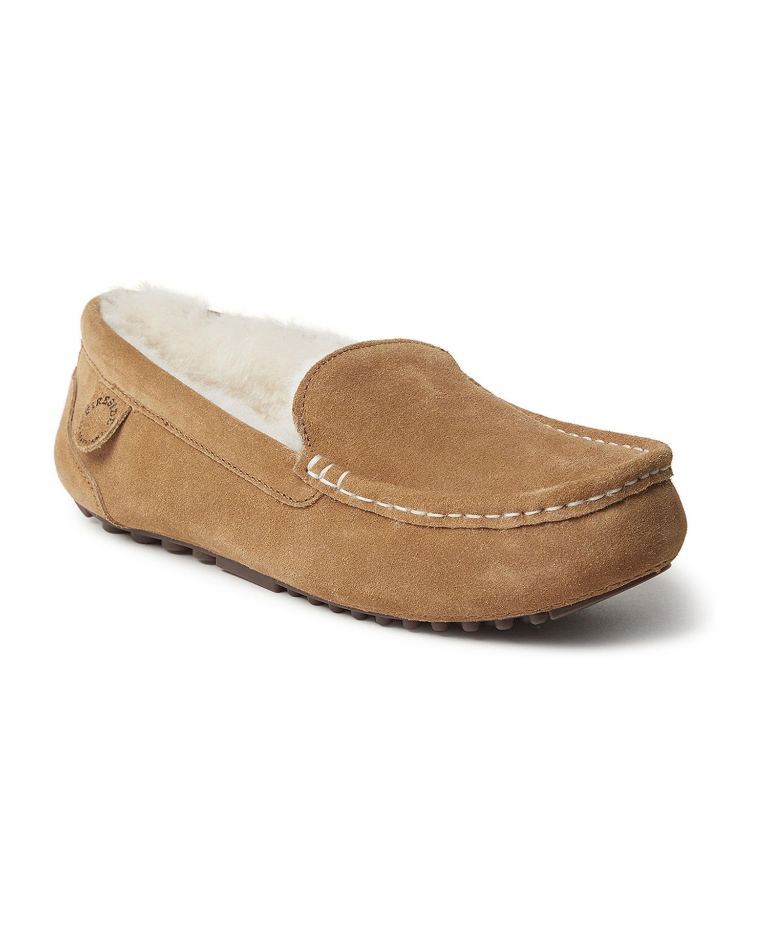 Dearfoams Women's Fireside Mel Genuine Shearling Moccasin Slipper
