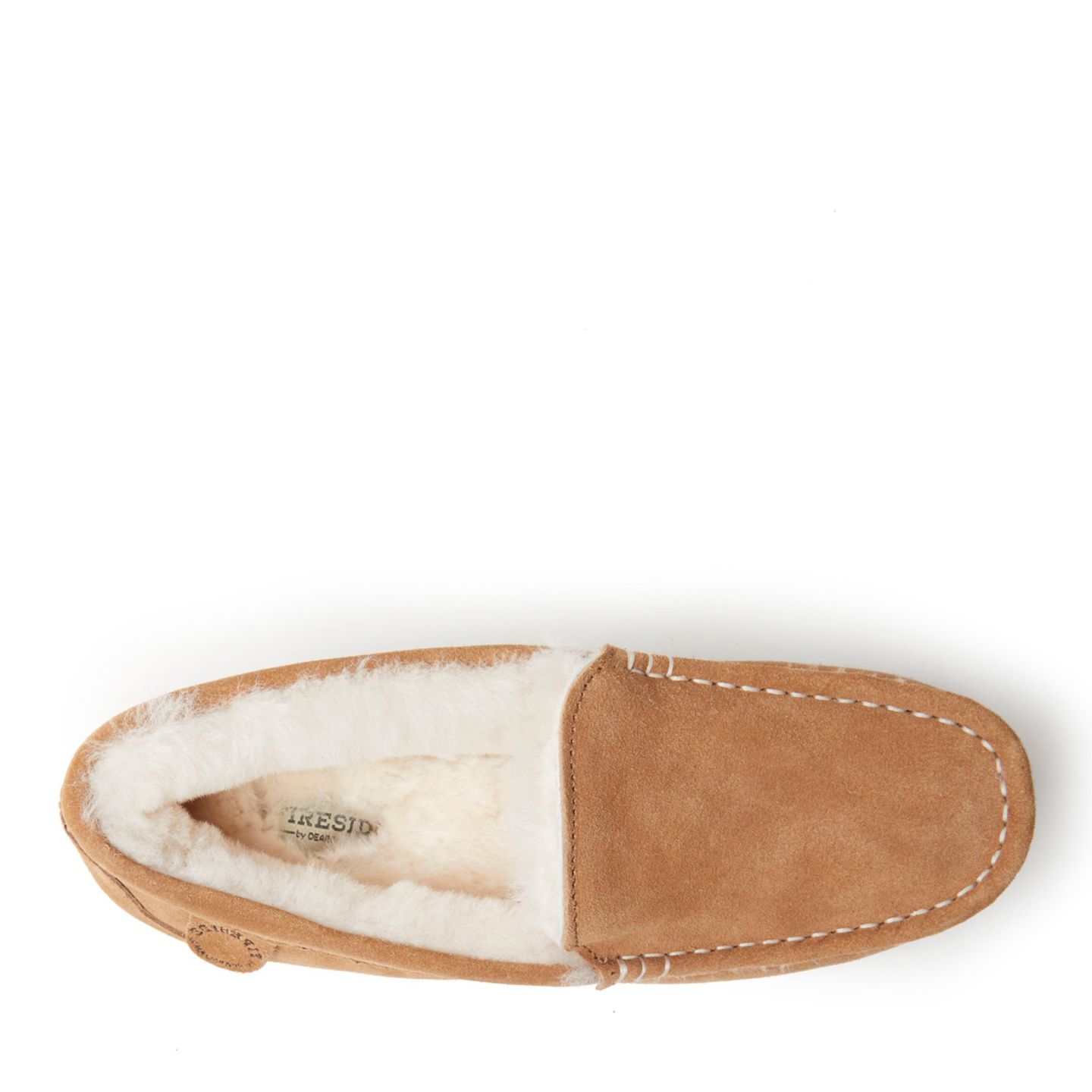 Женские тапочки Fireside by Dearfoams Mel Genuine Shearling Moccasin Slipper, цвет: Каштановый — фото 3