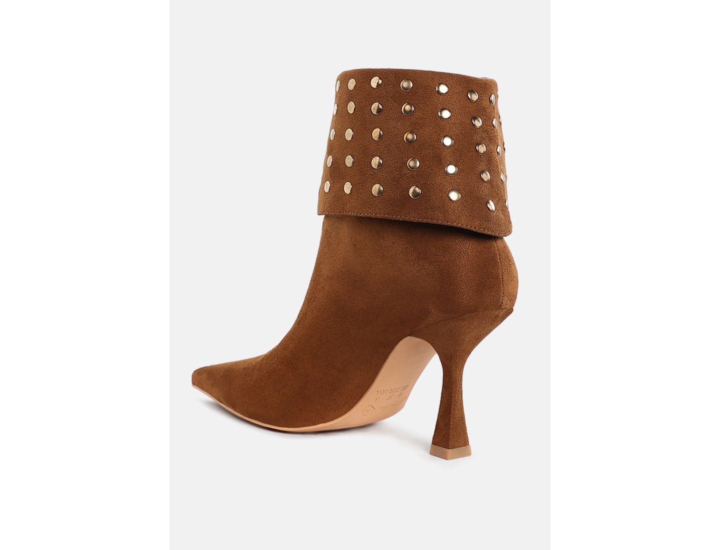 Женские ботинки London Rag Piccini Stud Embellished Foldover, цвет: Бежевый / Хаки — фото 2