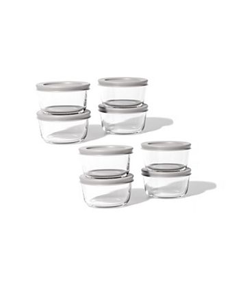 16-Piece 1 Cup Round Food Storage and Meal Prep Container Set