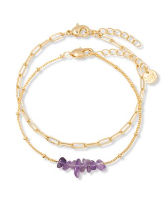 brook york Alex Birthstone Bracelet - February 75$