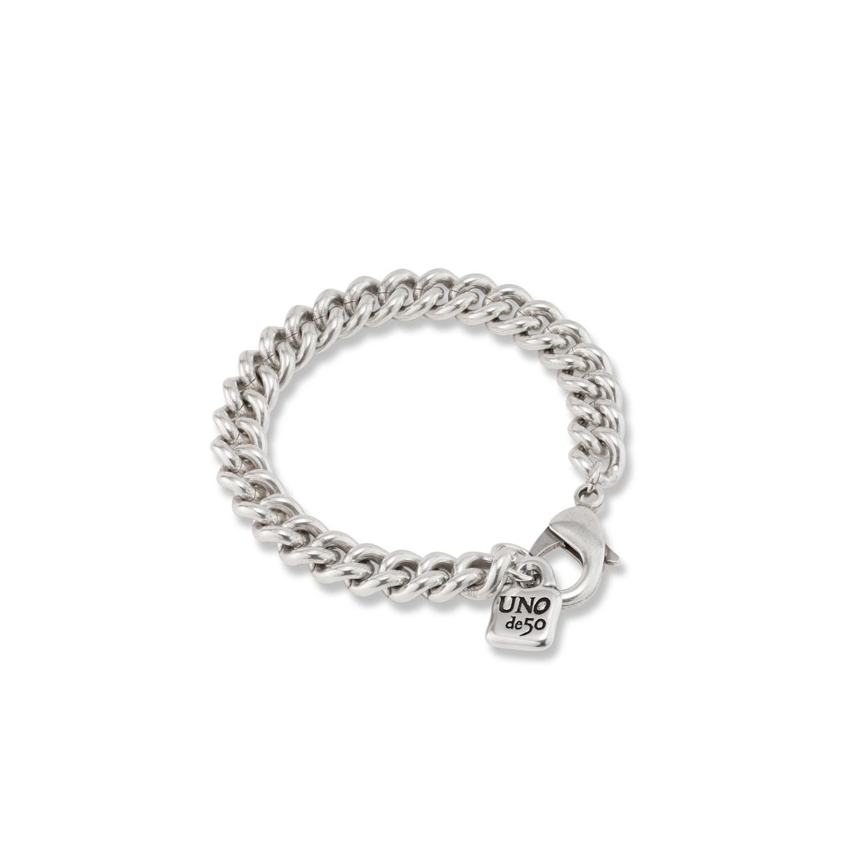 Unode50 Sterling Silver Chain Metal Clad Bracelet In Multi