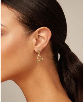 Metal Alloy Nailed Heart Earrings