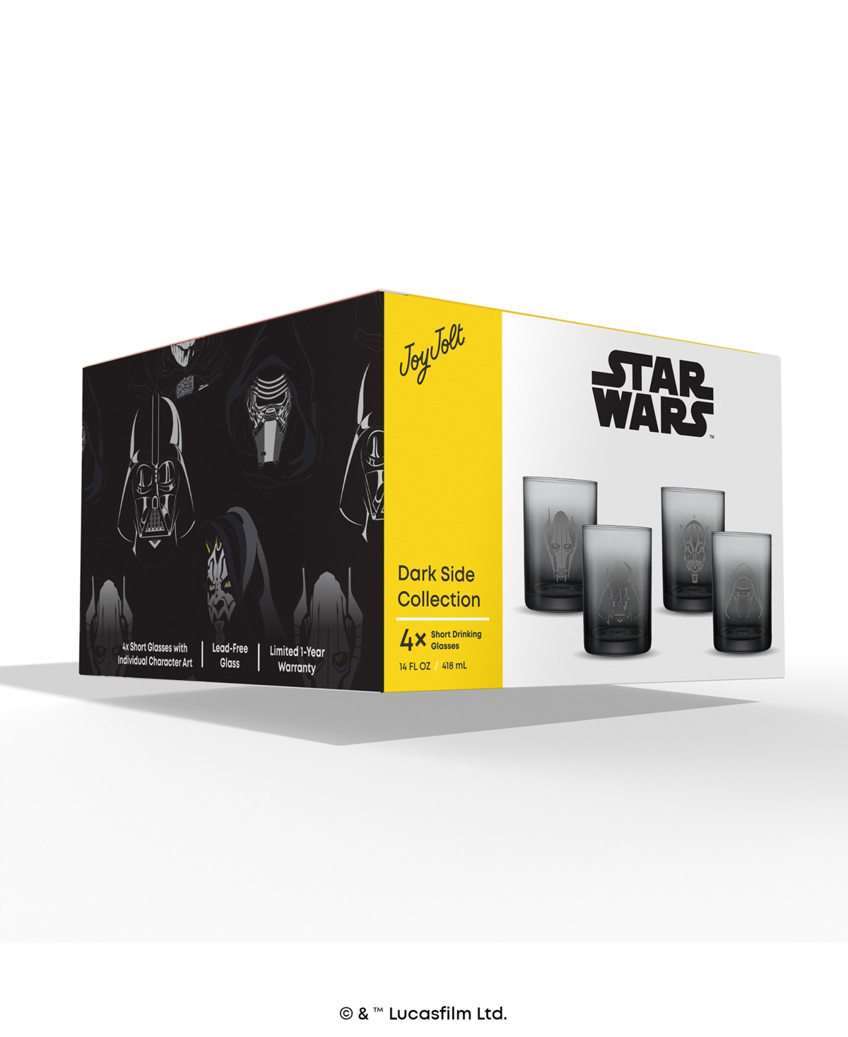Joyjolt Star Wars Dark Side Short Drinking Glasses, Set Of 4 In Multi