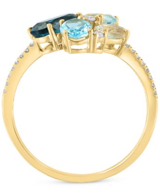 EFFY&reg; Multi-Gemstone (1-7/8 ct. t.w.) & Diamond (1/10 ct. t.w.) Ring in 14k Yellow Gold