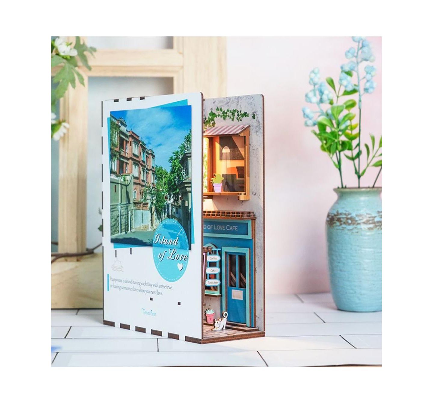 Детские конструкторы Flash Popup Island of Love 83-Piece Book Nook Kit, Ages 14+, цвет: Лаймовый — фото 3