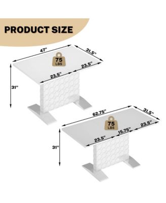 Glossy Wood Telescopic Dining Table