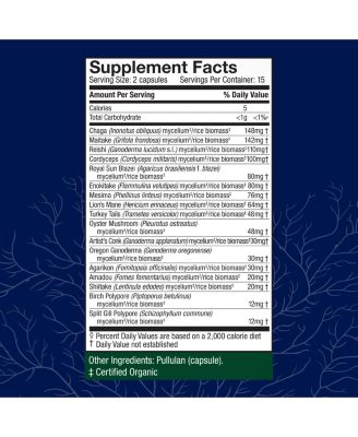 MyCommunity Capsules - 17 Species Blend Mushroom Supplement for Immune Support - Herbal Aid with Lion's Mane, Reishi. Chaga, Cordyceps, Turkey Tail & More