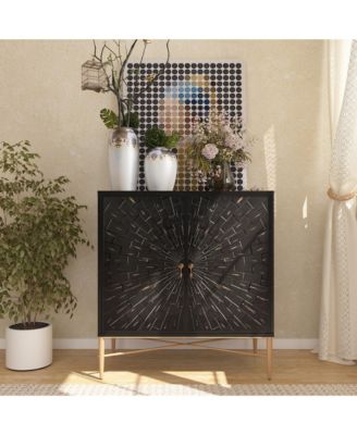 Vintage Wood Storage 2 Door Accent Cabinet