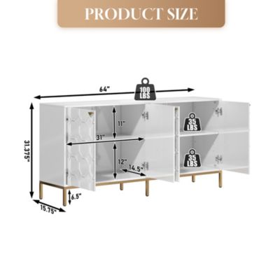 4 Door Locker Accent Cabinet