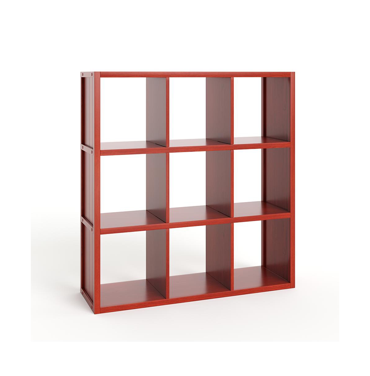 John Louis Home Solid Wood 9 Cube Organizer - Red mahogany