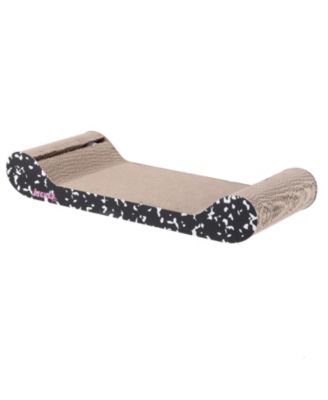 Rini 23.75" Modern Cardboard Lounge Bed Cat Scratcher with Built-In Bell Toys and Catnip