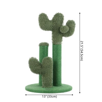 Marfa Modern Jute Triple-Cactus Cat Scratching Post with Fuzzy Toy